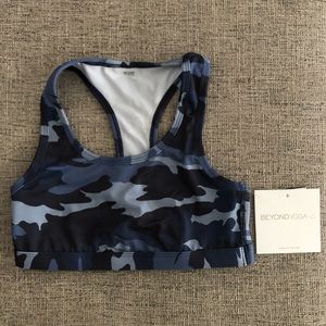 Beyond Yoga NWT XS Sports Yoga Bra Blue Camo